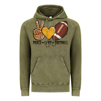 Vintage Olive peace love football Vintage Hoodie - AdoDesignShop
