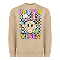 Easter Vibes Smiley Face Heavyweight Sweatshirt | Teevron