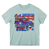 Arona American heart southern soul truck 4th of july Heavy Core Tee - CowGirlArtShop