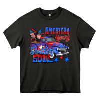 Asphalt American heart southern soul truck 4th of july Heavy Core Tee - CowGirlArtShop