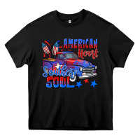 Black American heart southern soul truck 4th of july Heavy Core Tee - CowGirlArtShop