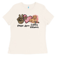Bone peace love golden retriever Ladies Tee - JahusDesignShop