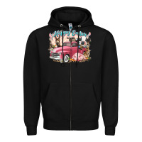 Happy Easter Truck With Easter Farm Animals Zipper Hoodie | Teevron