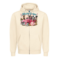 Sandshell Happy Easter truck with Easter farm animals Zipper Hoodie - LillyAllenDesigns