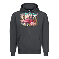 Smoke Happy Easter truck with Easter farm animals Zipper Hoodie - LillyAllenDesigns