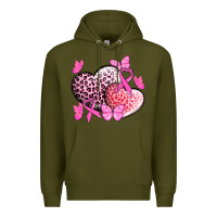 Army Green Cancer hearts Cancer Awaneress Premium Hoodie - HowdyJamesFarm