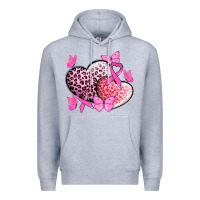 Heather Grey Cancer hearts Cancer Awaneress Premium Hoodie - HowdyJamesFarm
