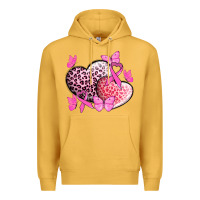 Mustard Cancer hearts Cancer Awaneress Premium Hoodie - HowdyJamesFarm