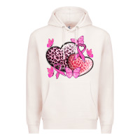 Pale Pink Cancer hearts Cancer Awaneress Premium Hoodie - HowdyJamesFarm
