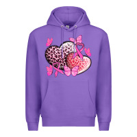 Purple Cancer hearts Cancer Awaneress Premium Hoodie - HowdyJamesFarm