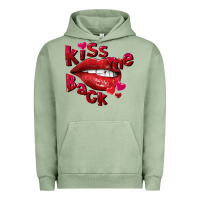 Pigment Oil Green Kiss me back Valentine's Day Urban Hoodie - FaDigitalArtStudio