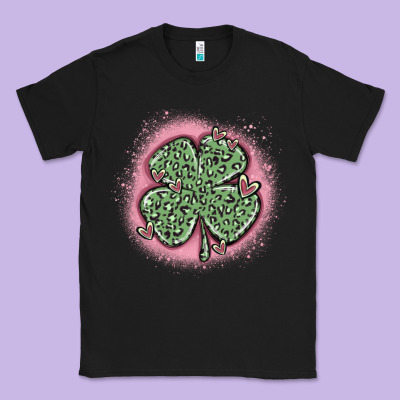 Leopard Shamrocks With Hearts Classic Tee Designed By Maliassmallbusiness