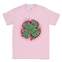 Bubblegum Pink leopard shamrocks with hearts Classic Tee - MaliasSmallBusiness