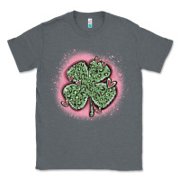 Charcoal Heather leopard shamrocks with hearts Classic Tee - MaliasSmallBusiness