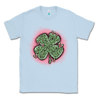 Dusty Blue leopard shamrocks with hearts Classic Tee - MaliasSmallBusiness