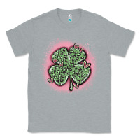 Heather Grey leopard shamrocks with hearts Classic Tee - MaliasSmallBusiness