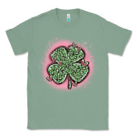 Sage leopard shamrocks with hearts Classic Tee - MaliasSmallBusiness