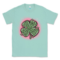 Seafoam leopard shamrocks with hearts Classic Tee - MaliasSmallBusiness