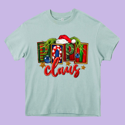 Christmas Popi Claus Heavy Core Tee Designed By Fadigitalartstudio