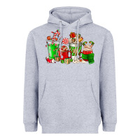Heather Grey Christmas coffee cup Heavyweight Hoodie - NancyCooperArtShop