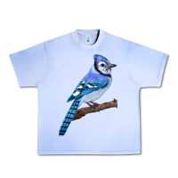 Grape Ice Blue Jay Bird Urban Heavy Tee - LillyAllenDesigns