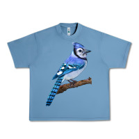 Pebble Blue Blue Jay Bird Urban Heavy Tee - LillyAllenDesigns