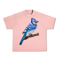 Salmon Blue Jay Bird Urban Heavy Tee - LillyAllenDesigns
