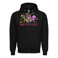 Black Mardi Gras heart Zipper Hoodie - LillyAllenDesigns