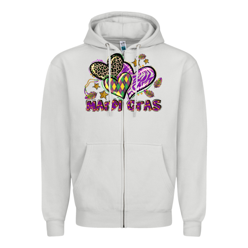 Mardi Gras Heart Zipper Hoodie by LillyAllenDesigns | Teevron
