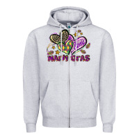 Heather Grey Mardi Gras heart Zipper Hoodie - LillyAllenDesigns