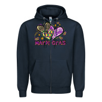 Navy Mardi Gras heart Zipper Hoodie - LillyAllenDesigns
