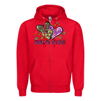 Red Mardi Gras heart Zipper Hoodie - LillyAllenDesigns