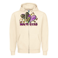 Sandshell Mardi Gras heart Zipper Hoodie - LillyAllenDesigns