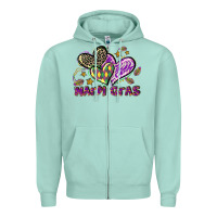 Seafoam Mardi Gras heart Zipper Hoodie - LillyAllenDesigns