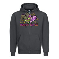 Smoke Mardi Gras heart Zipper Hoodie - LillyAllenDesigns