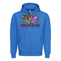 True Royal Mardi Gras heart Zipper Hoodie - LillyAllenDesigns