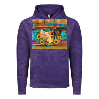 Cloud Purple western coop animals farm chicken chick rooster sunflowers wooden sera Vintage Hoodie - Artiststas