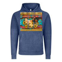 Vintage Denim western coop animals farm chicken chick rooster sunflowers wooden sera Vintage Hoodie - Artiststas
