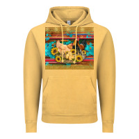 Vintage Mustard western coop animals farm chicken chick rooster sunflowers wooden sera Vintage Hoodie - Artiststas