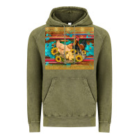 Vintage Olive western coop animals farm chicken chick rooster sunflowers wooden sera Vintage Hoodie - Artiststas