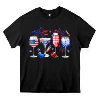 Black 4th of July wine glasses Heavy Core Tee - Neo Western