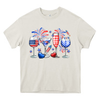Cream 4th of July wine glasses Heavy Core Tee - Neo Western