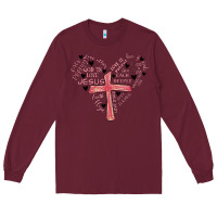 Burgundy retro christian valentine Long Sleeve Tee - MaliasSmallBusiness