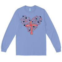 Colony Blue retro christian valentine Long Sleeve Tee - MaliasSmallBusiness