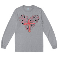 Heather Grey retro christian valentine Long Sleeve Tee - MaliasSmallBusiness