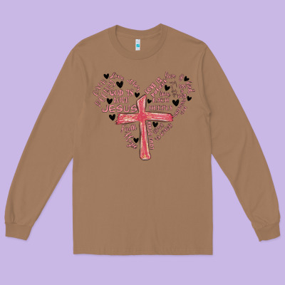 Retro Christian Valentine Long Sleeve Tee Designed By Maliassmallbusiness