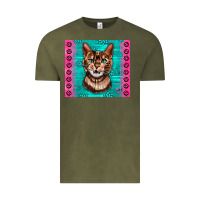 Vintage Olive Western Bengal Cat Vintage Tee - LillyAllenDesigns