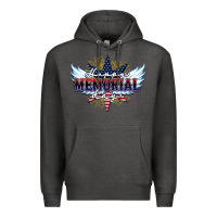 Charcoal Heather happy memorial day Premium Hoodie - HowdyJamesFarm