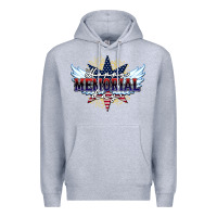 Heather Grey happy memorial day Premium Hoodie - HowdyJamesFarm