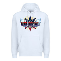 White happy memorial day Premium Hoodie - HowdyJamesFarm